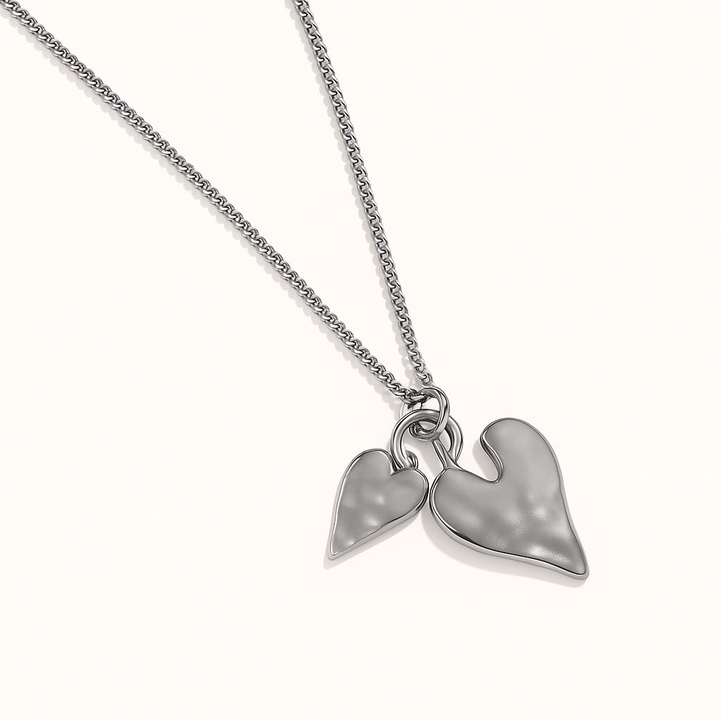 Noelle Double Heart Pendant Necklace
