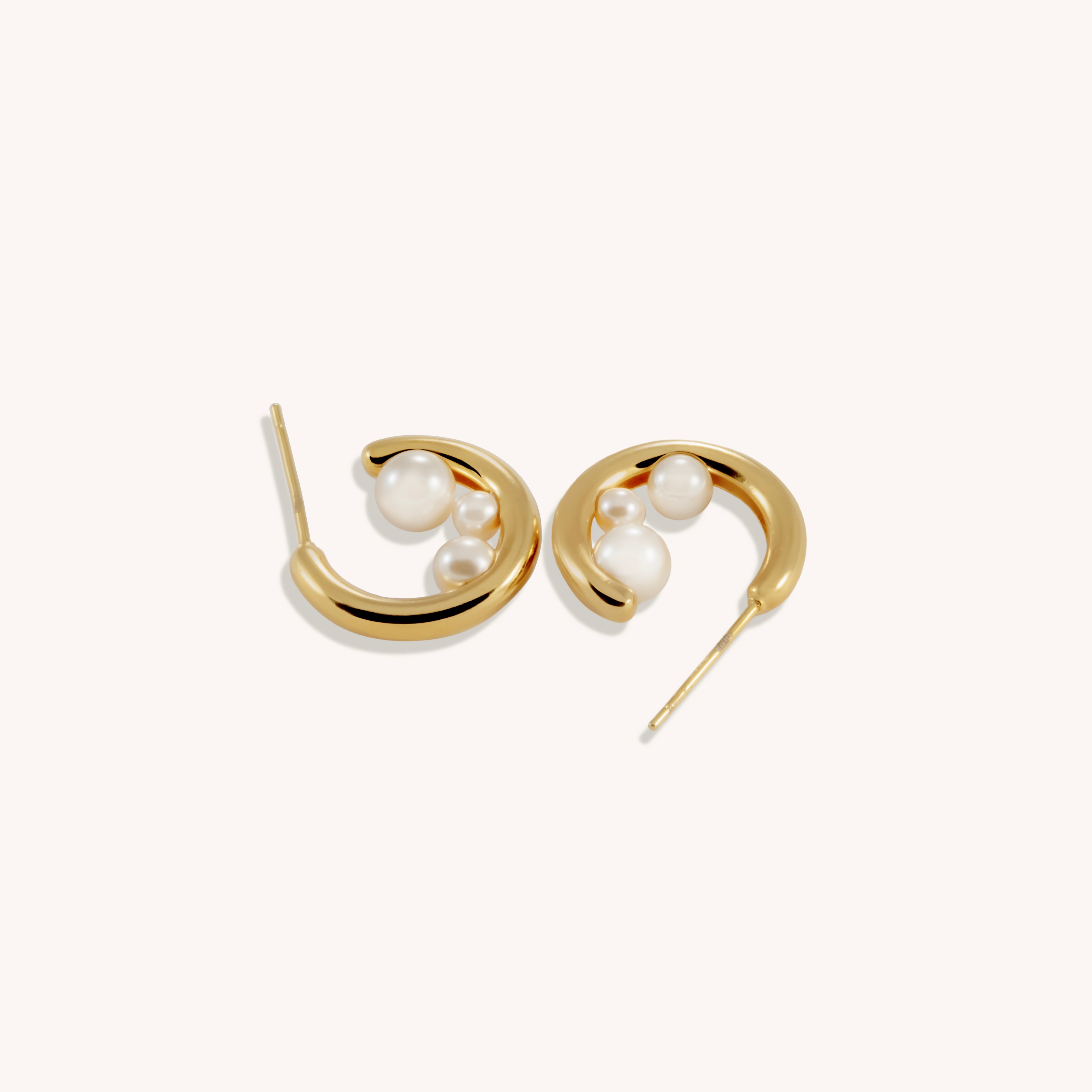 Solara Pearl Hoop Earrings