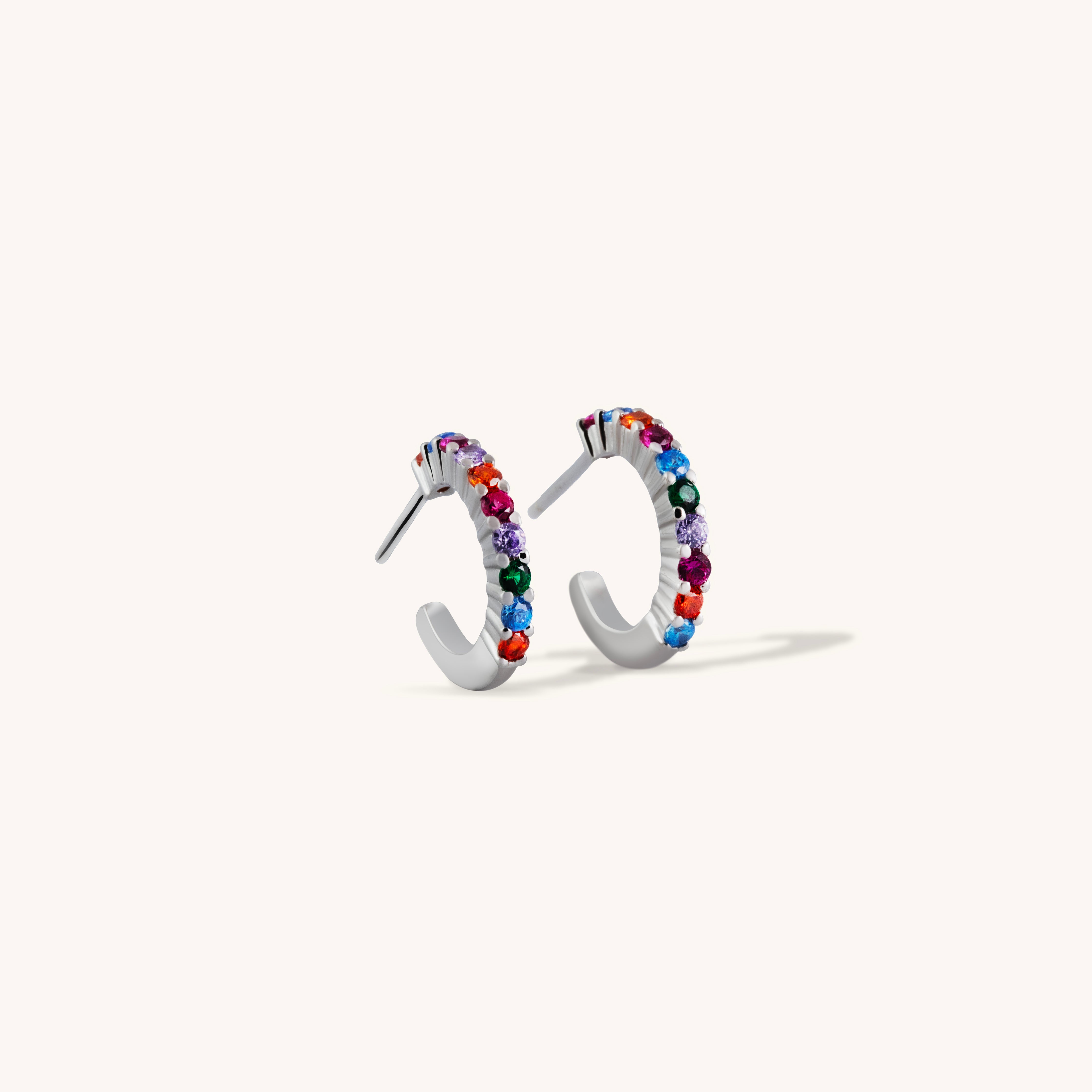 Boucles d'oreilles créoles arc-en-ciel Orion