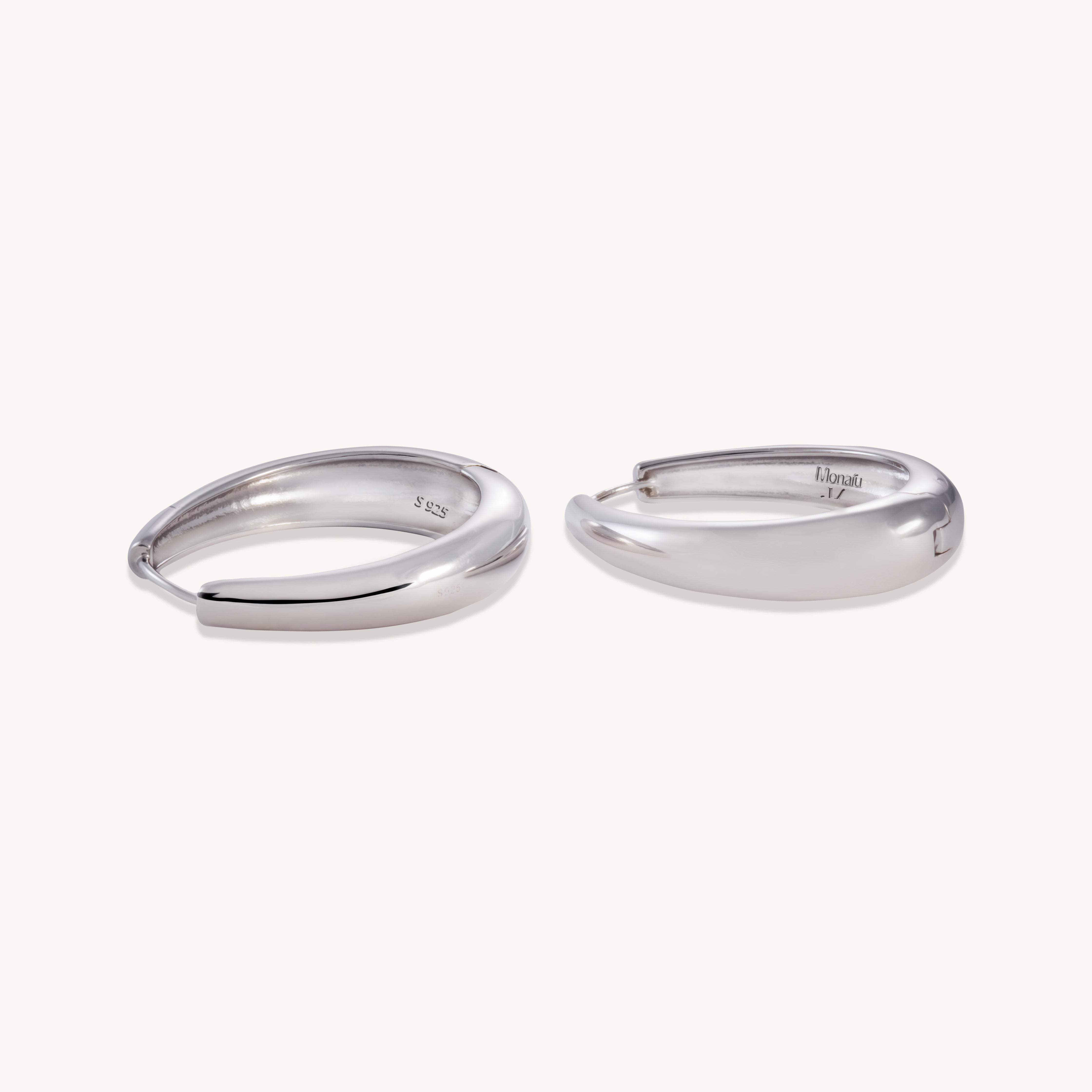 Camelia Oval Hoop Earrings