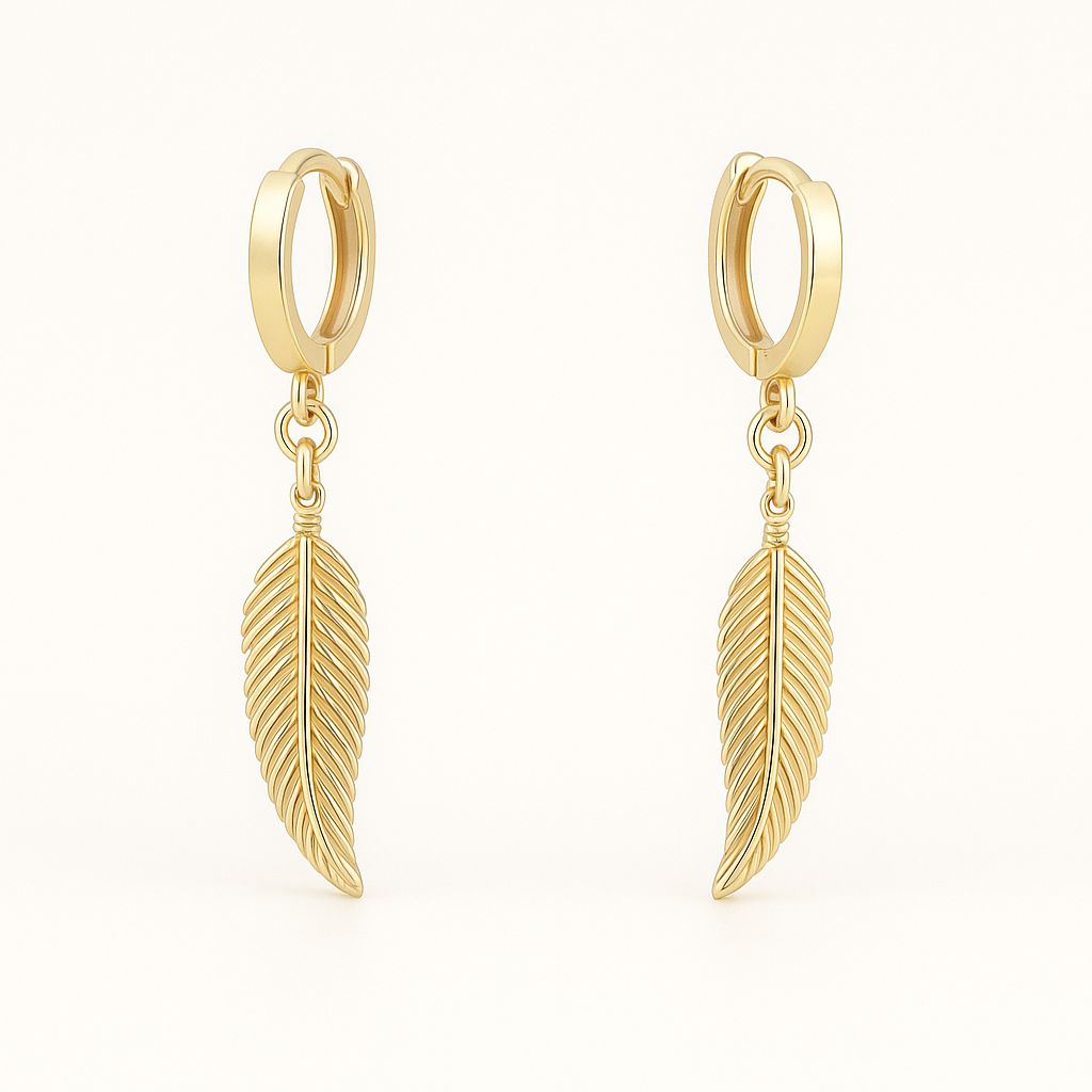 Plume Feather Drop Earrings