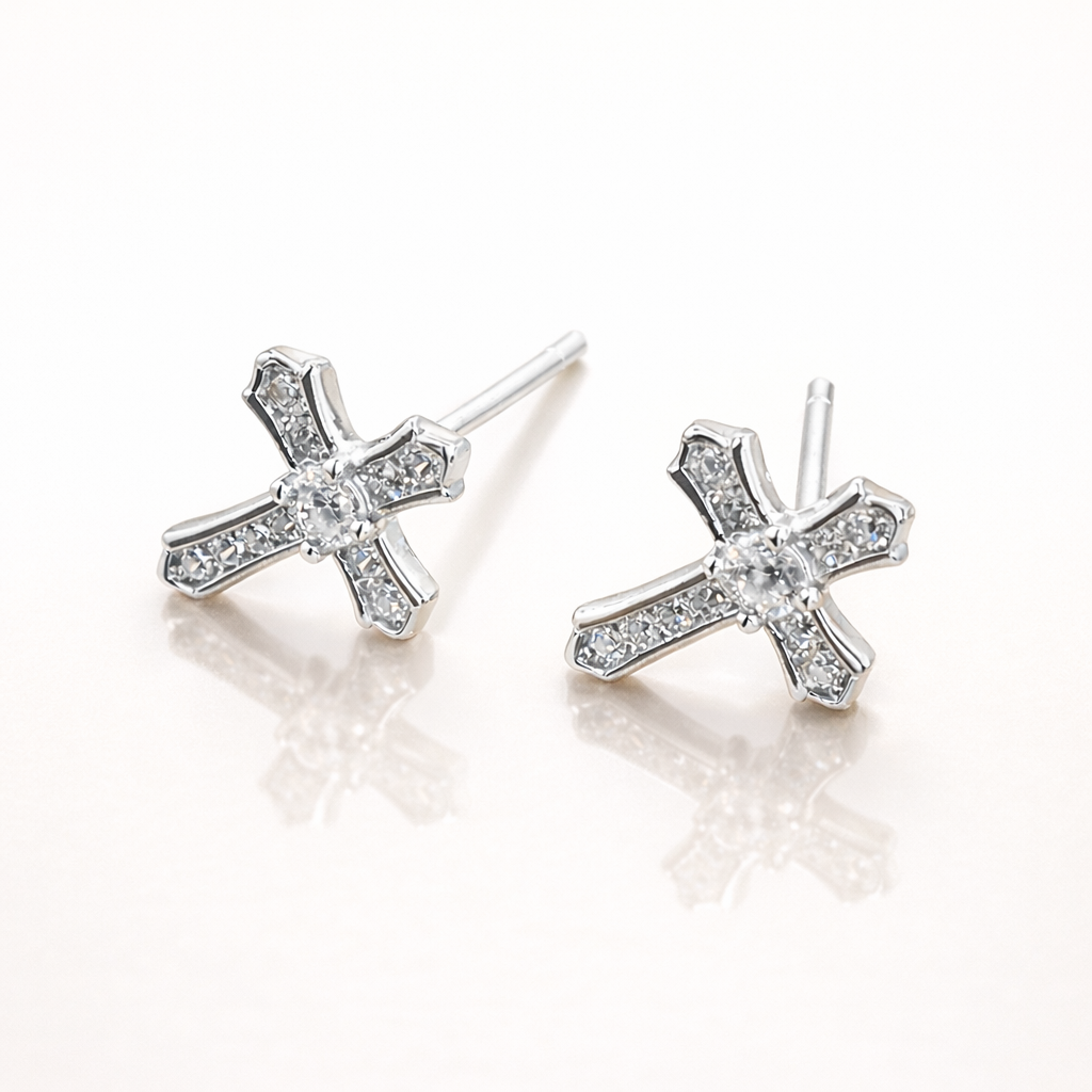 Axis Cross Stud Earrings