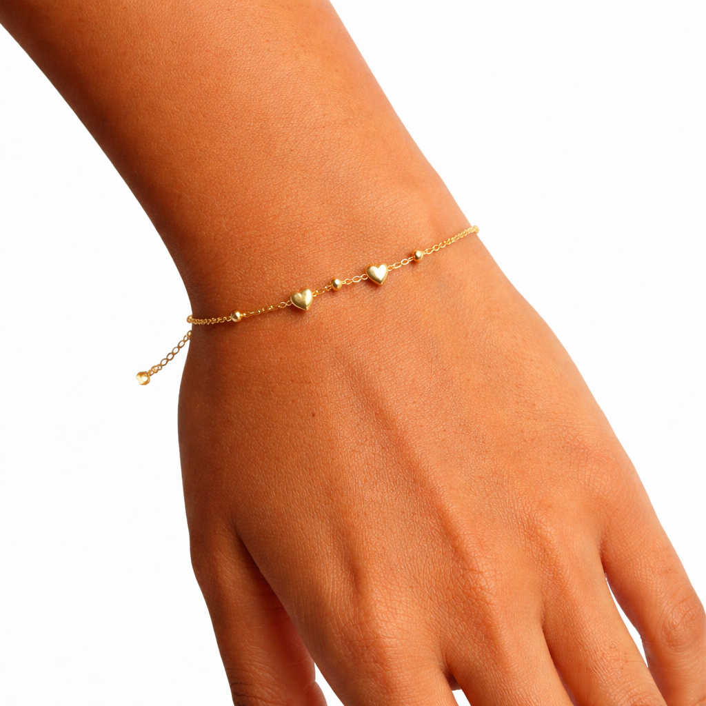 Daisy Heart Chain Bracelet