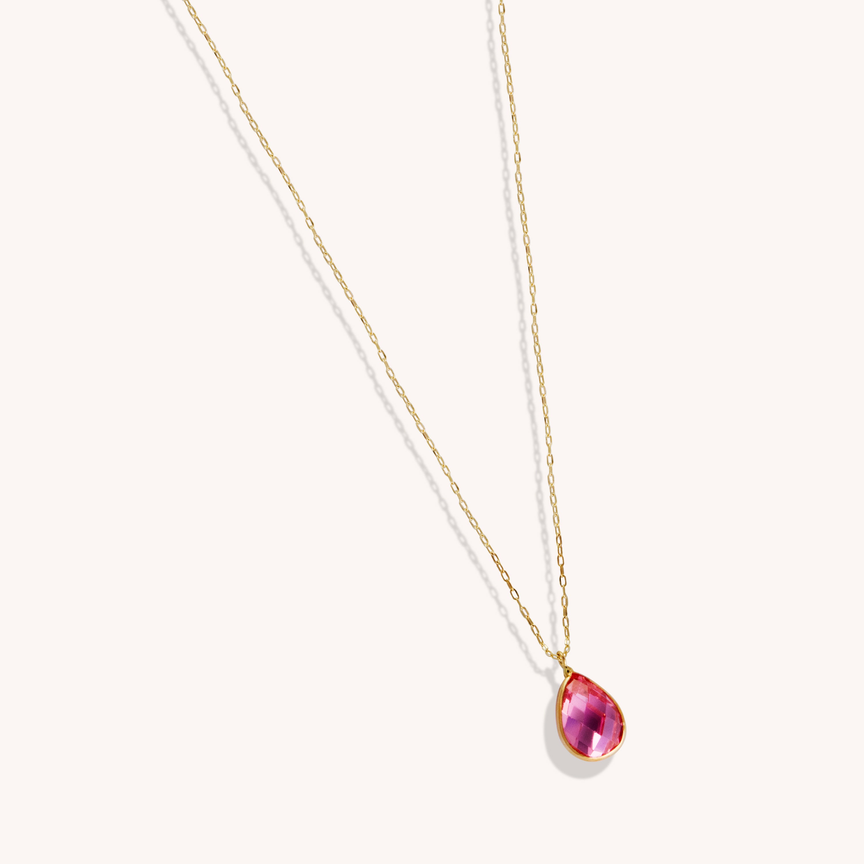 Lumia Pendant Necklace with Pink Topaz