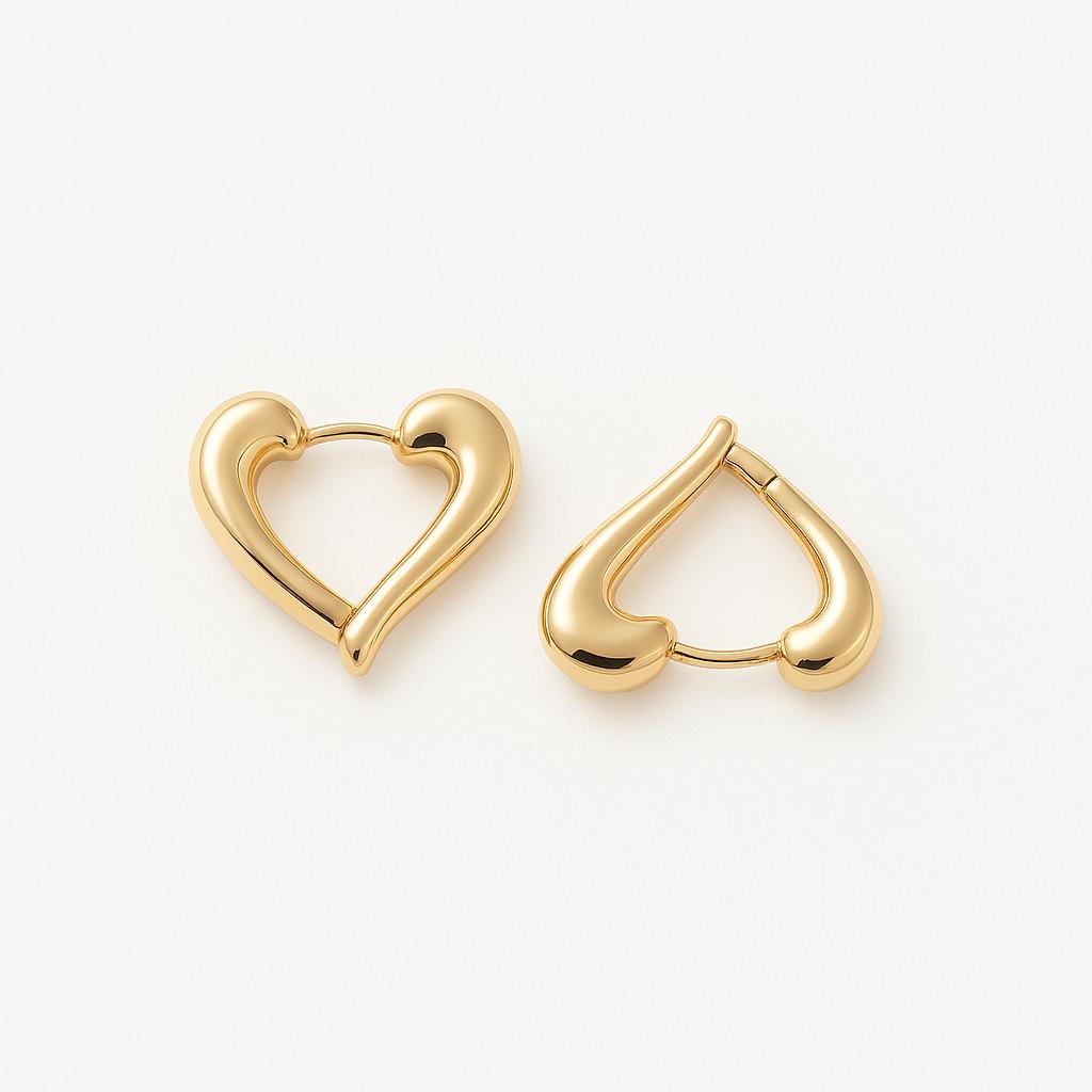 Boucles d'oreilles créoles en forme de cœur sentimental