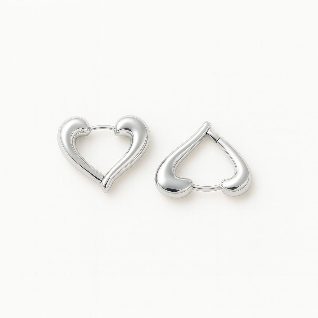 Boucles d'oreilles créoles en forme de cœur sentimental