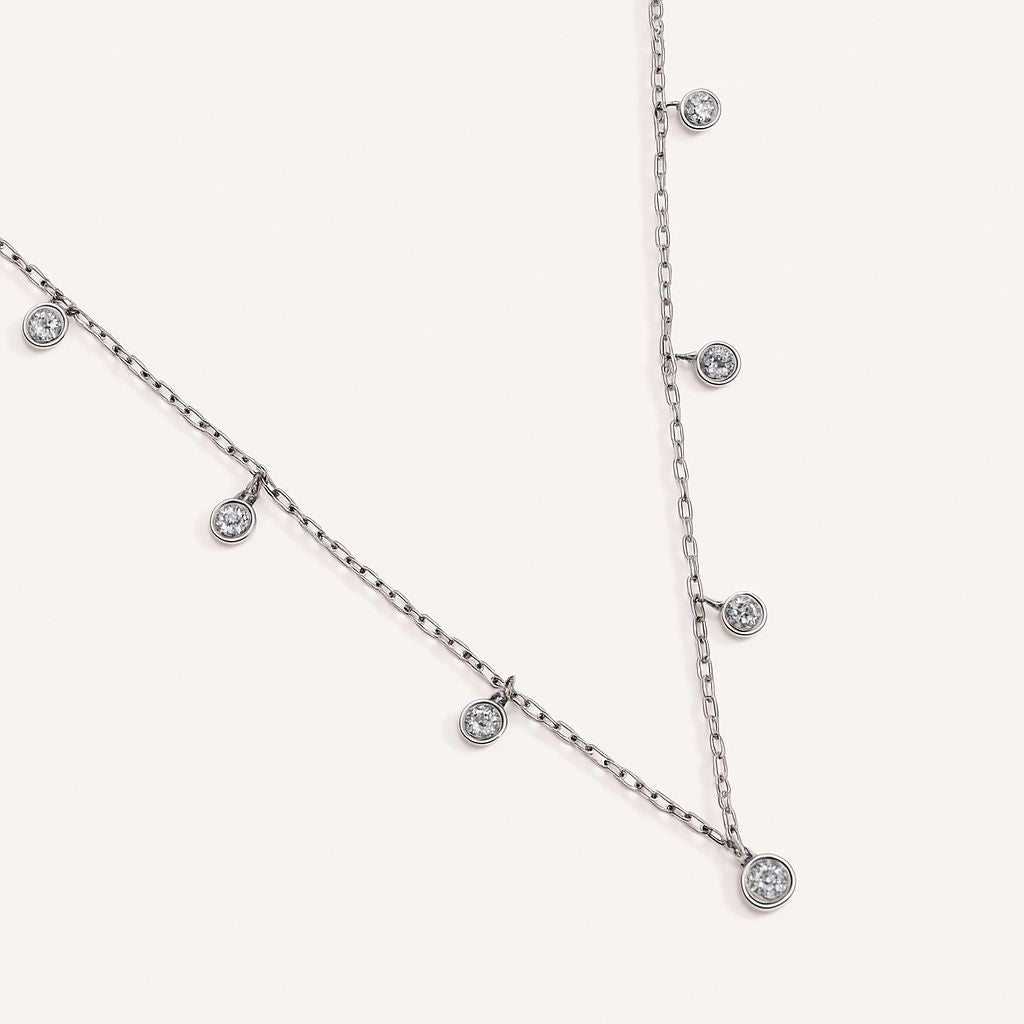 Collier chaîne Élise avec zircone cubique
